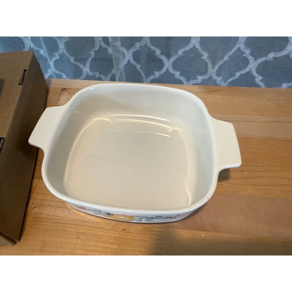 Corning Ware Abundance A-1-B 1 Liter Casserole Dish with Glass Lid Fruit Pattern